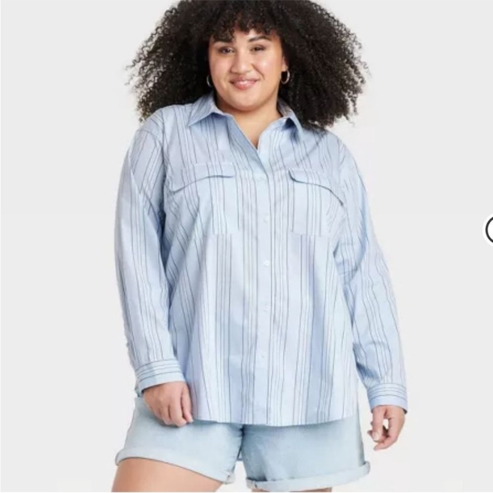 Ava & Viv Long sleeves Button Down Shirt . Size 3X
